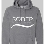 Load image into Gallery viewer, Sober is The New Cool hoodie logo (GREY)
