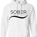 Load image into Gallery viewer, Sober Is The New Cool Logo Hoodie (WHITE)
