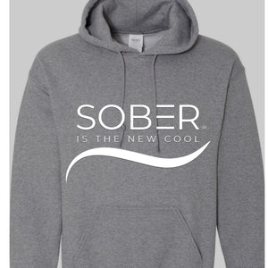 Sober is The New Cool hoodie logo (GREY)